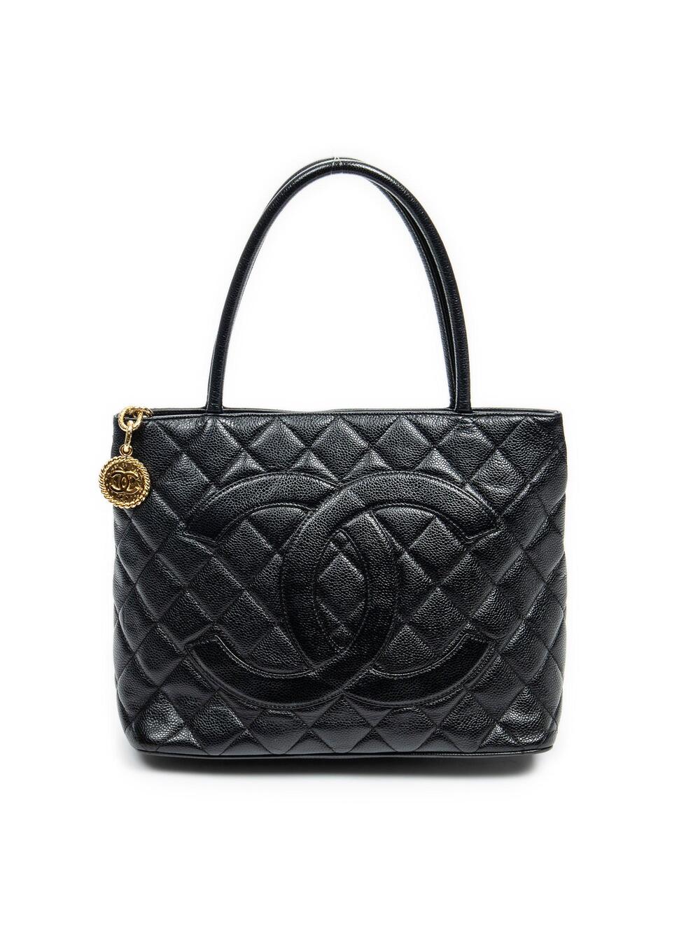 Chanel Medallion Tote Quilted Caviar #311249C24B